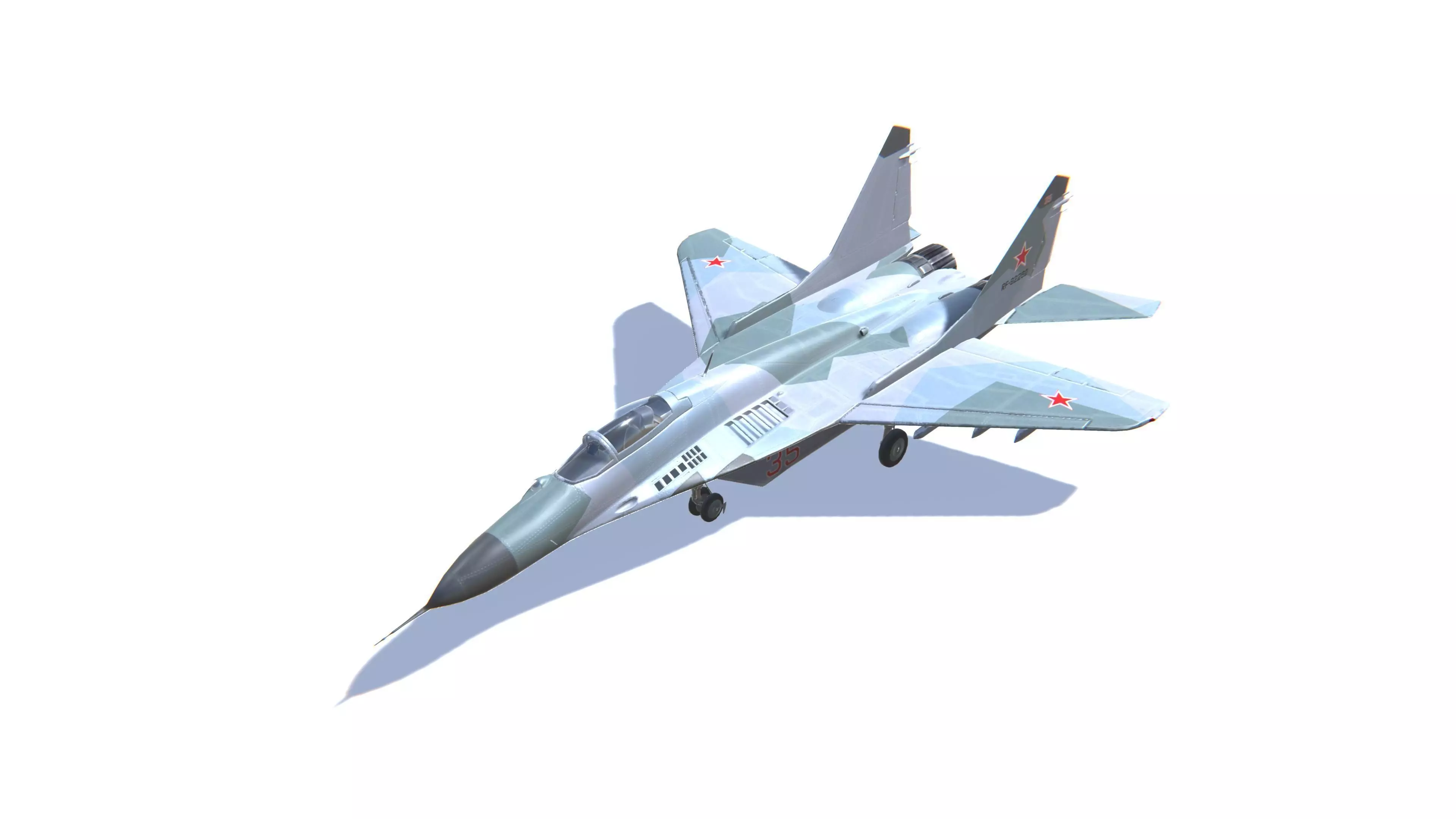 MIG-29 Fulcrum Jet Fighter Aircraft Low-poly 3D model_0