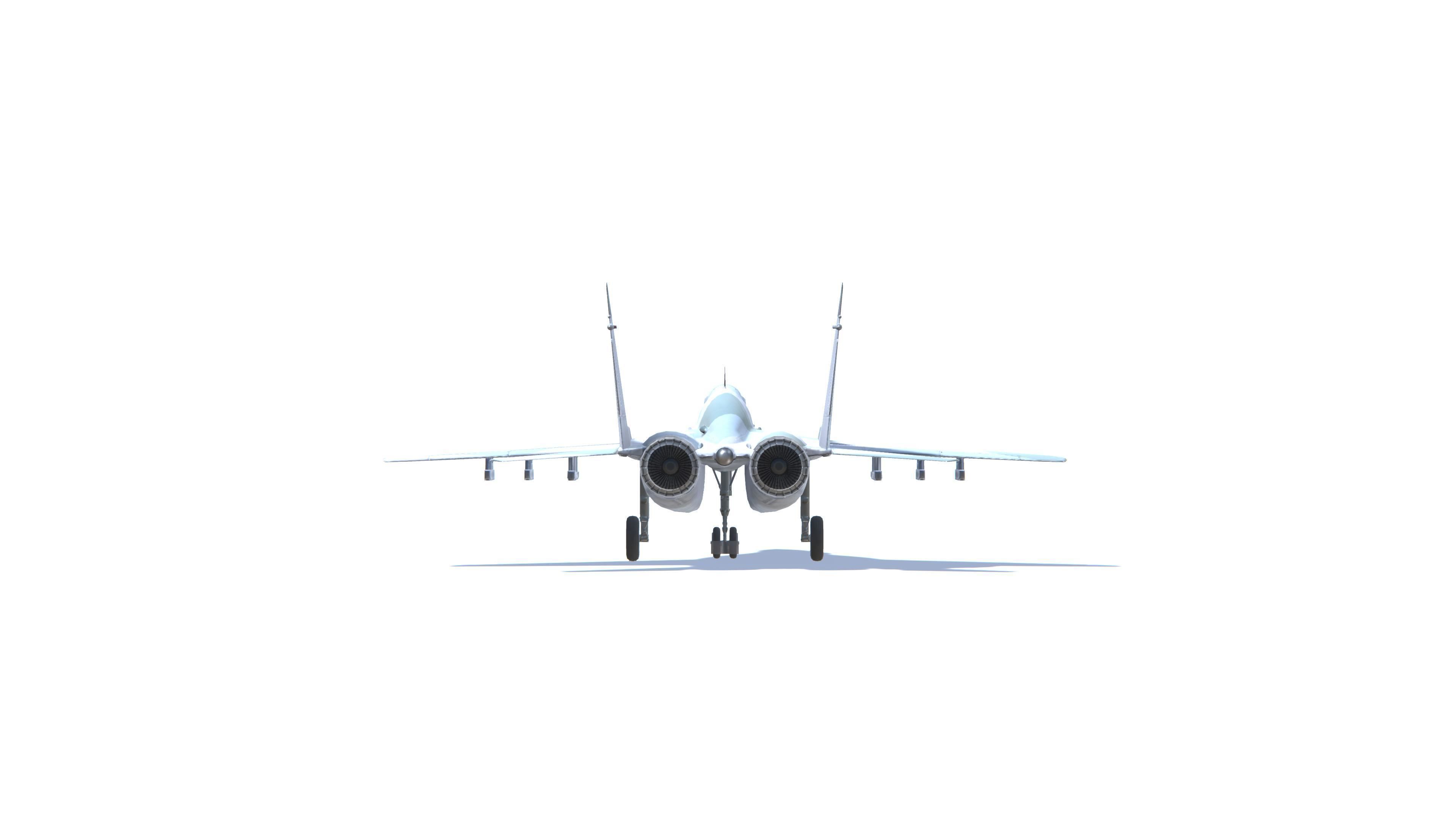 MIG-29 Fulcrum Jet Fighter Aircraft Low-poly 3D model_20