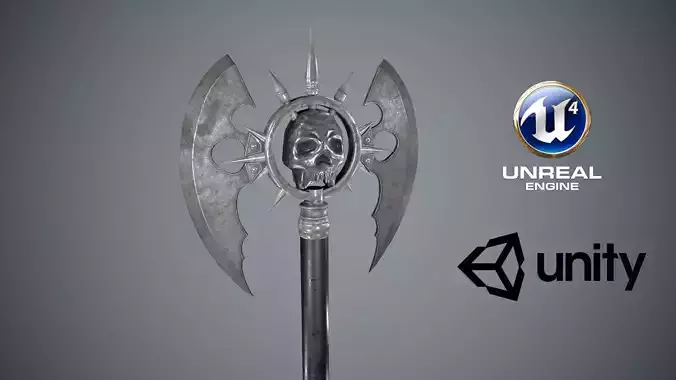 Medieval Fantasy Axe Low-poly 3D model