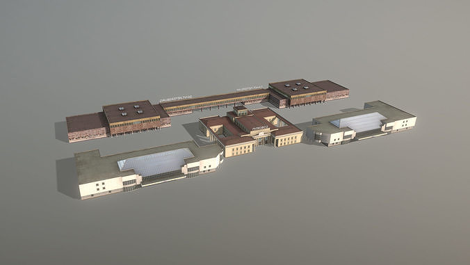 Airport Terminal ULLI Terminal Pulkovo2 Low-poly 3D model