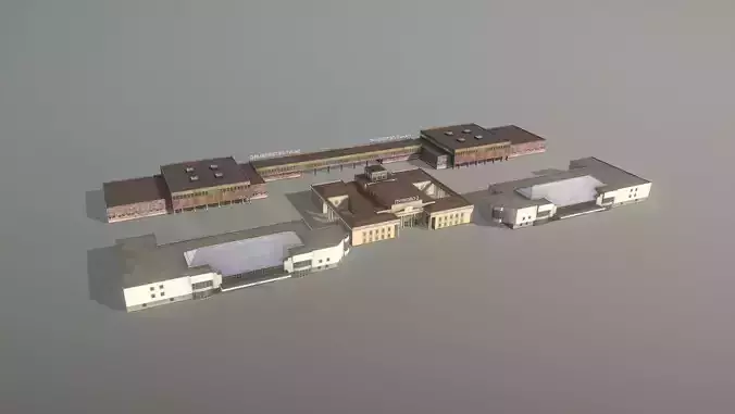 Airport Terminal ULLI Terminal Pulkovo2 Low-poly 3D model