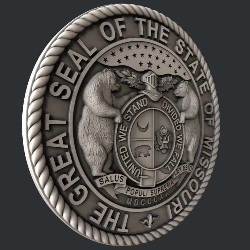 3d STL models for CNC router Seal Missouri 3D model_2