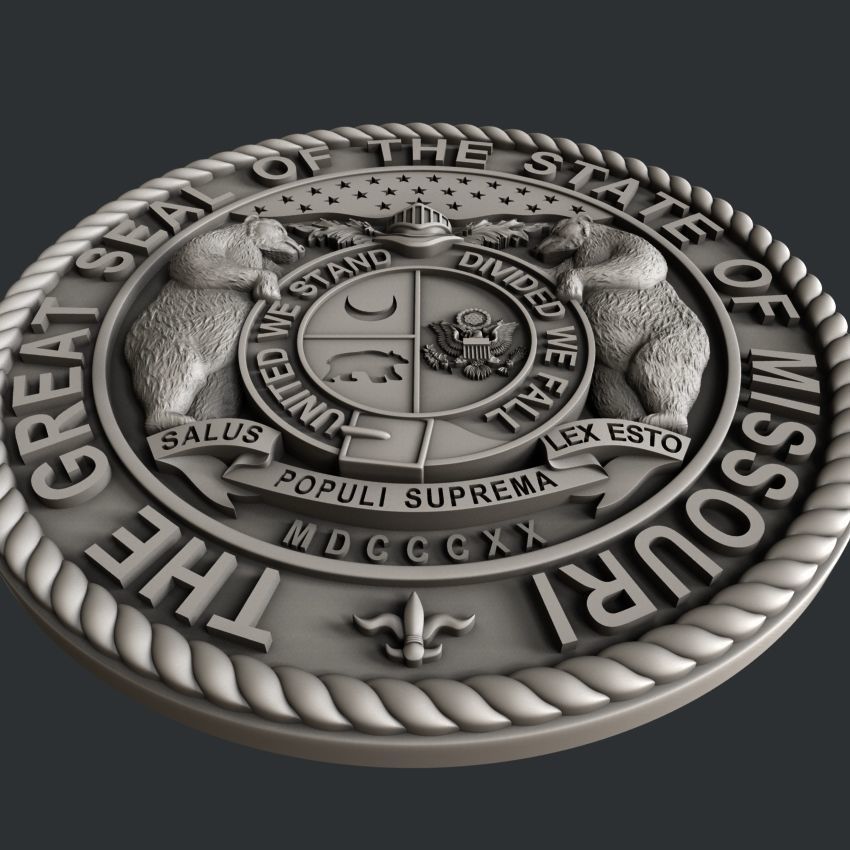 3d STL models for CNC router Seal Missouri 3D model_4