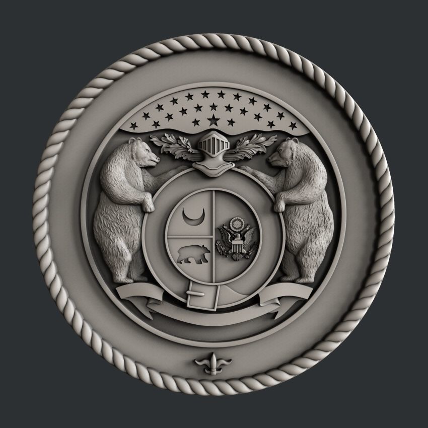 3d STL models for CNC router Seal Missouri 3D model_1