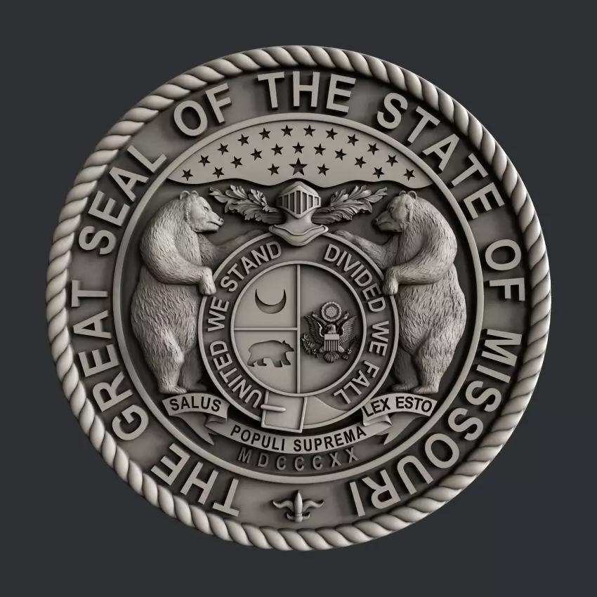 3d STL models for CNC router Seal Missouri 3D model_0