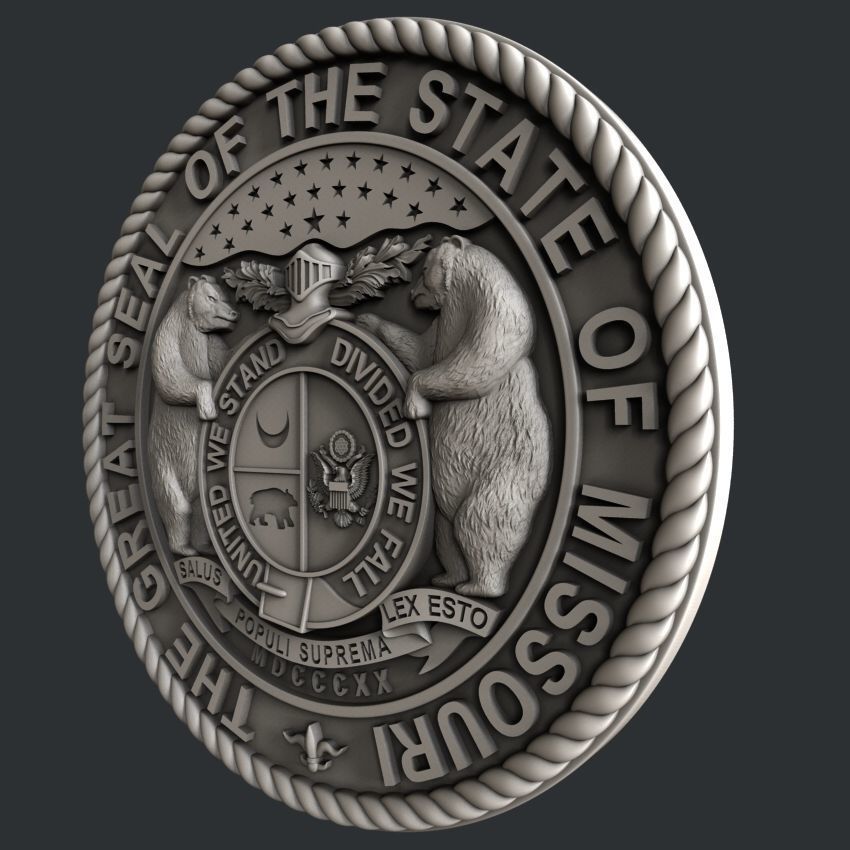 3d STL models for CNC router Seal Missouri 3D model_3