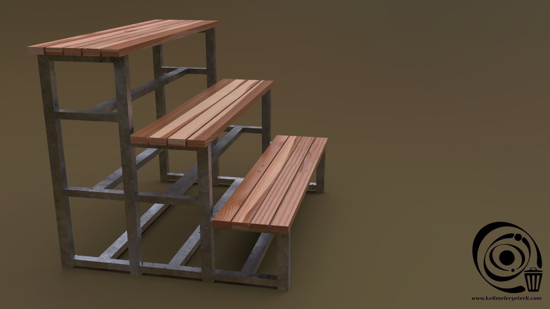Tribune 07 R Low-poly 3D model_1