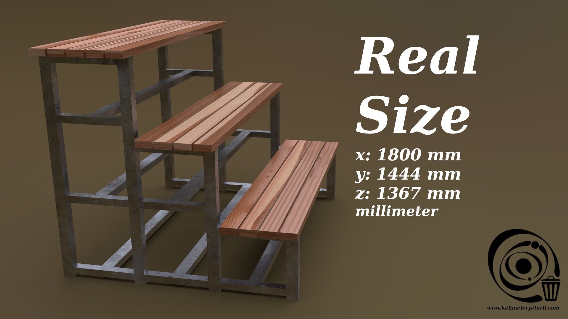 Tribune 07 R Low-poly 3D model_3