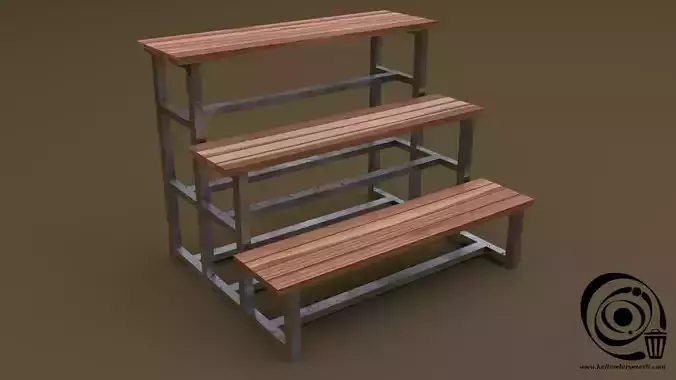 Tribune 07 R Low-poly 3D model