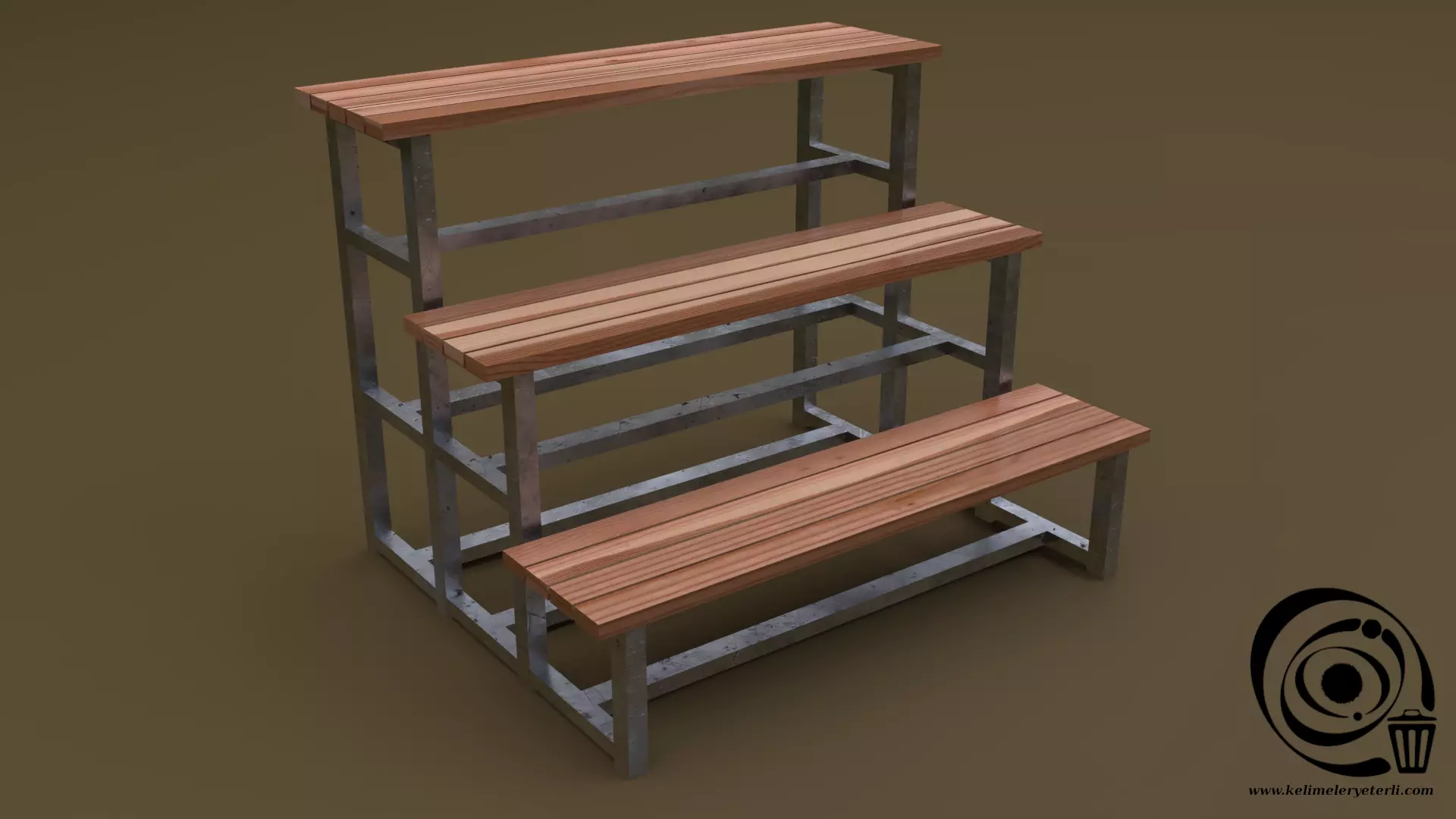 Tribune 07 R Low-poly 3D model_0