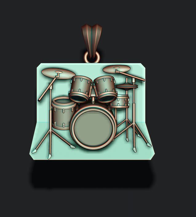 drum pendant 3D print model_3