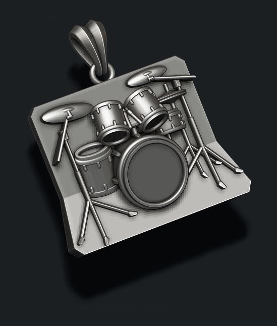drum pendant 3D print model_6