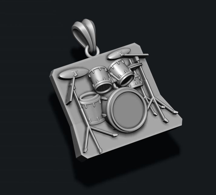 drum pendant 3D print model_7