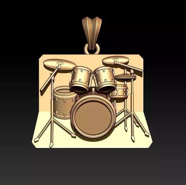 drum pendant 3D print model_0