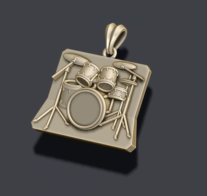 drum pendant 3D print model_2