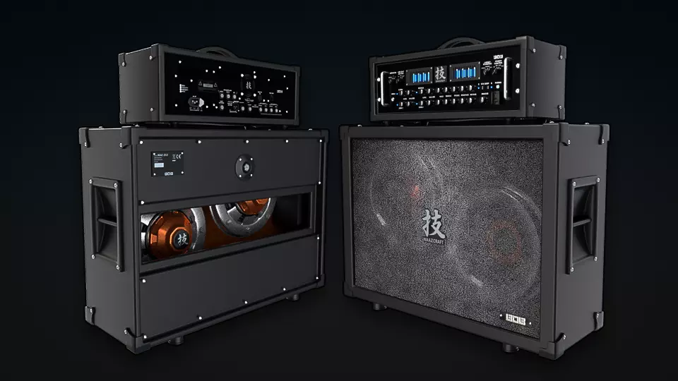 WAZA AMP HEAD and CABINET 212 3D model