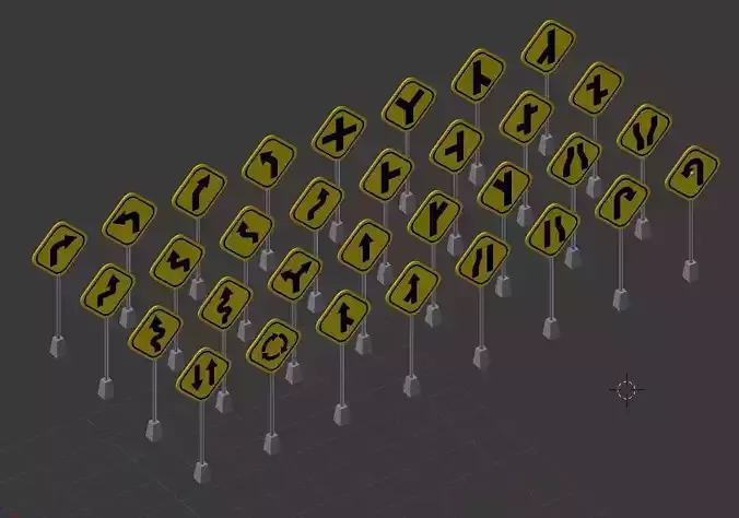 Traffic sign 3D Model set