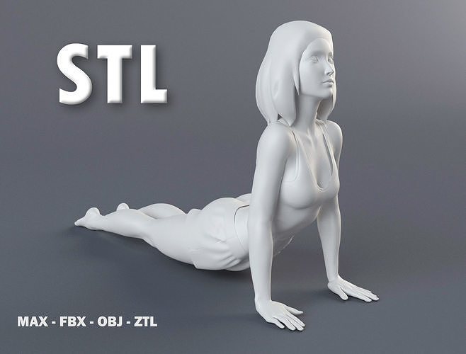 Woman 1 STL female figure 3D print model