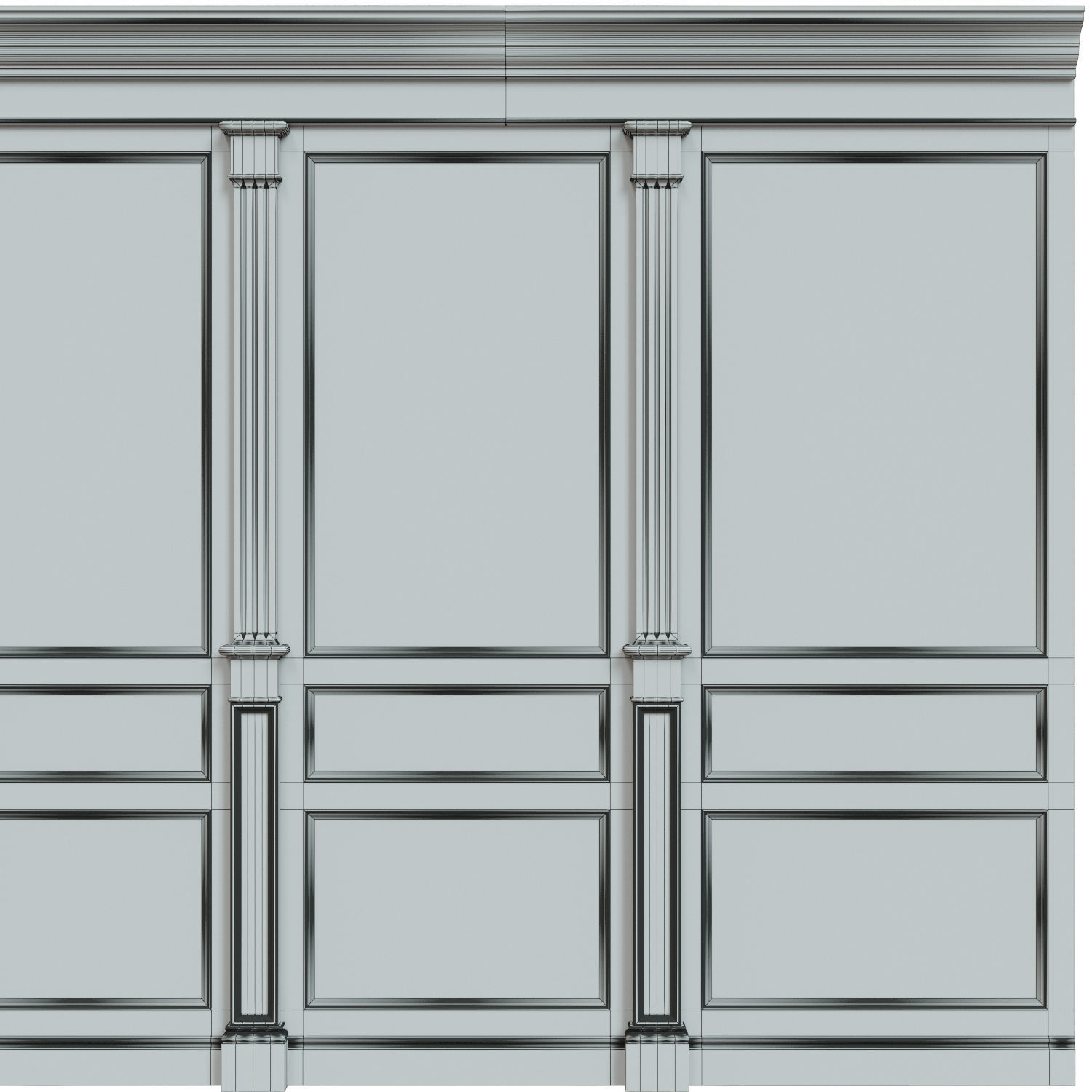 Wood panels 07  Low-poly 3D model_10