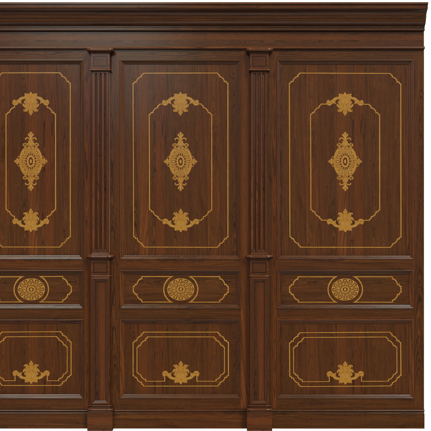 Wood panels 07  Low-poly 3D model_2