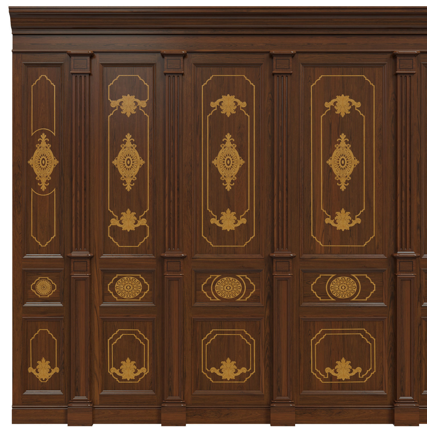 Wood panels 07  Low-poly 3D model_3