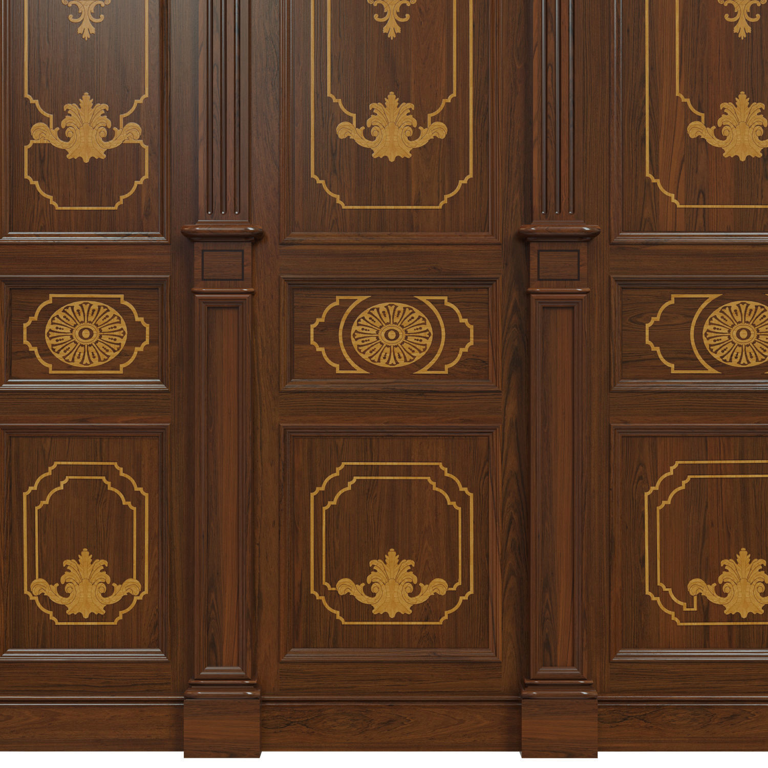 Wood panels 07  Low-poly 3D model_4