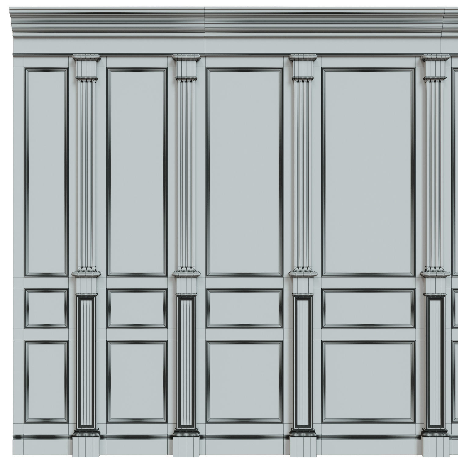 Wood panels 07  Low-poly 3D model_11