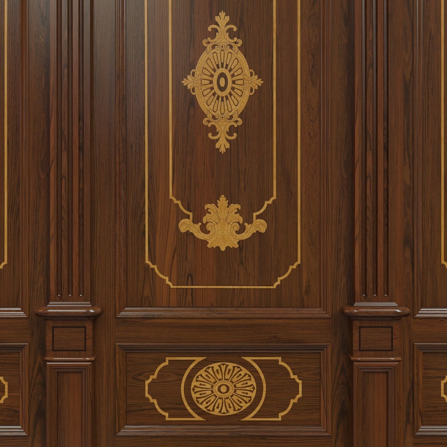 Wood panels 07  Low-poly 3D model_5