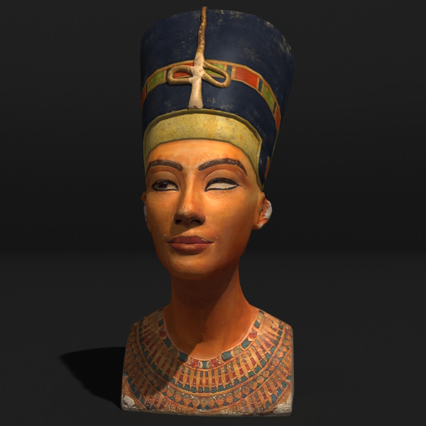 Nefertiti bust of Low-poly 3D model_3