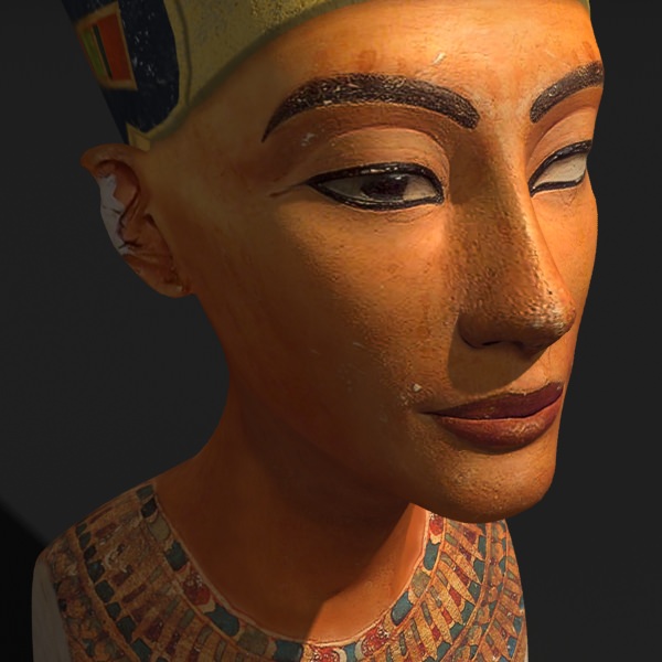 Nefertiti bust of Low-poly 3D model_4