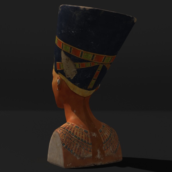 Nefertiti bust of Low-poly 3D model_1