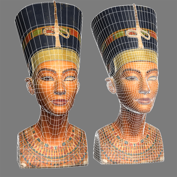 Nefertiti bust of Low-poly 3D model_5