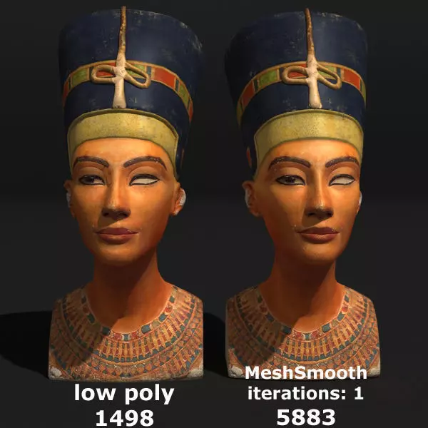 Nefertiti bust of Low-poly 3D model_0
