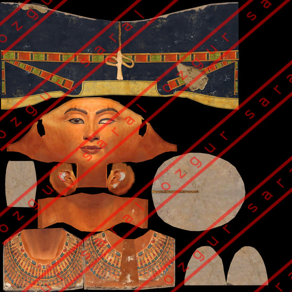 Nefertiti bust of Low-poly 3D model_6