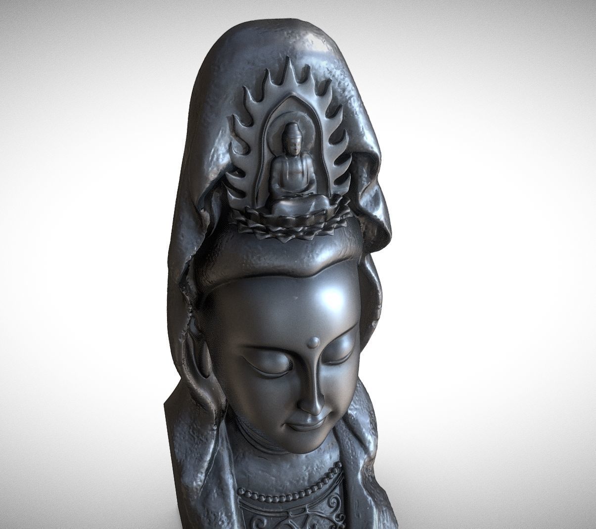 Buddha bust 3D print model_6