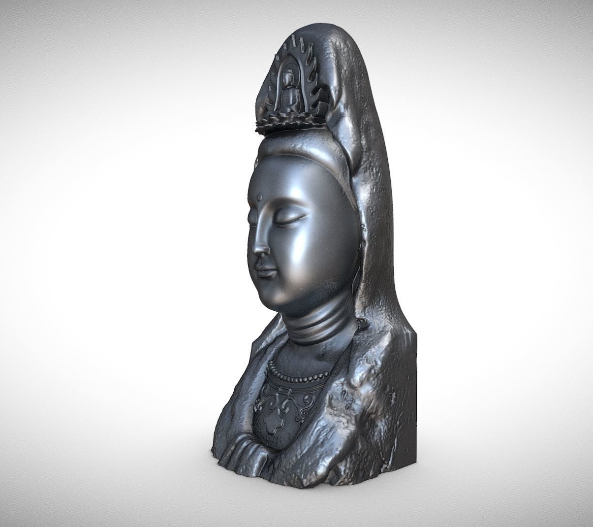 Buddha bust 3D print model_1