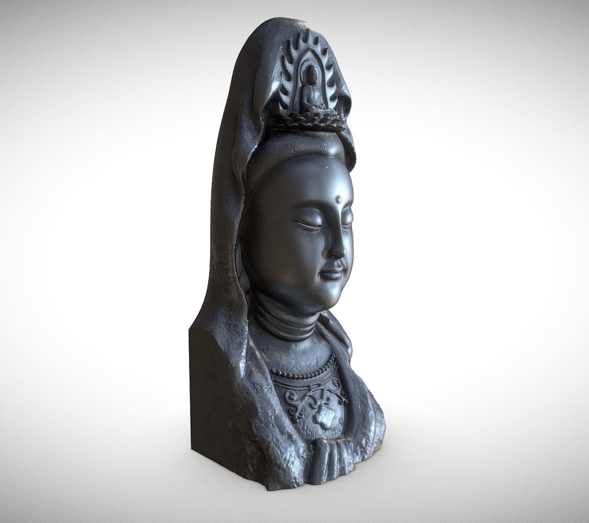 Buddha bust 3D print model_5