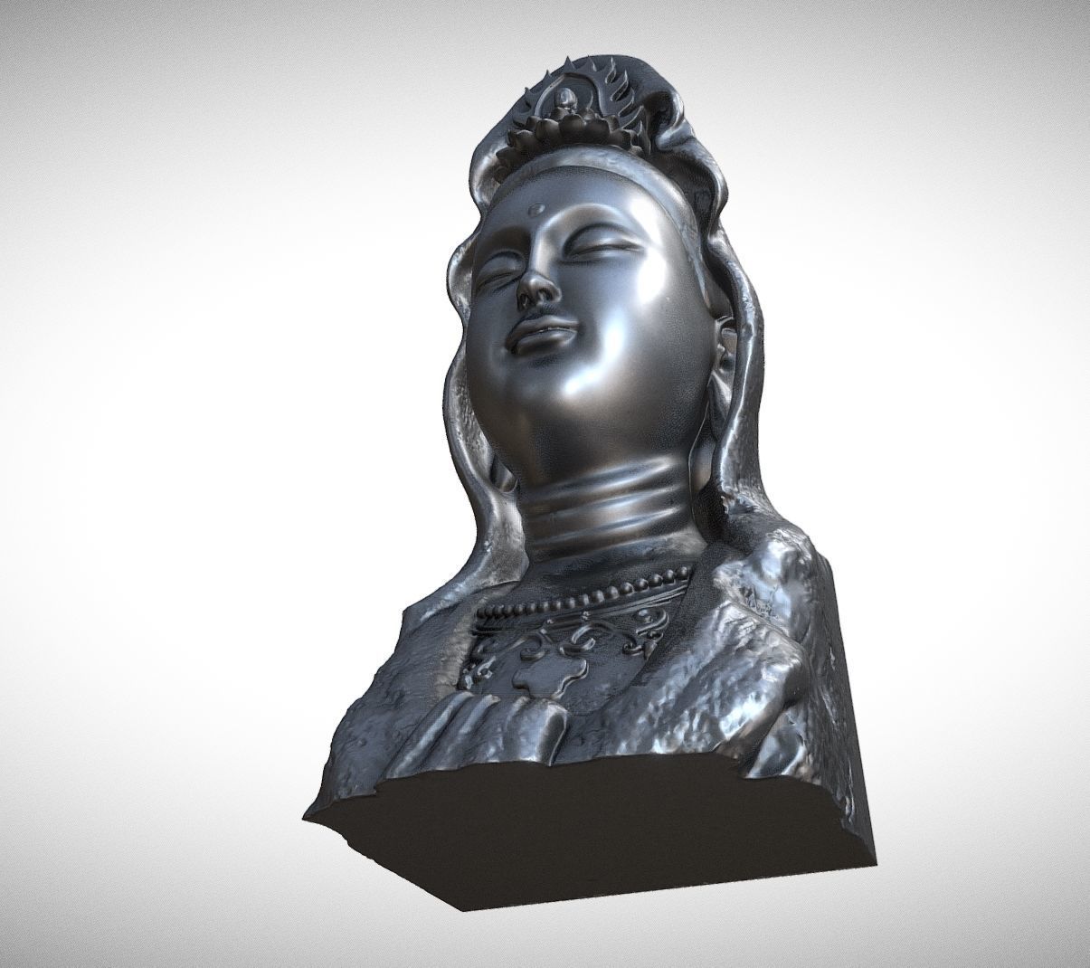 Buddha bust 3D print model_7