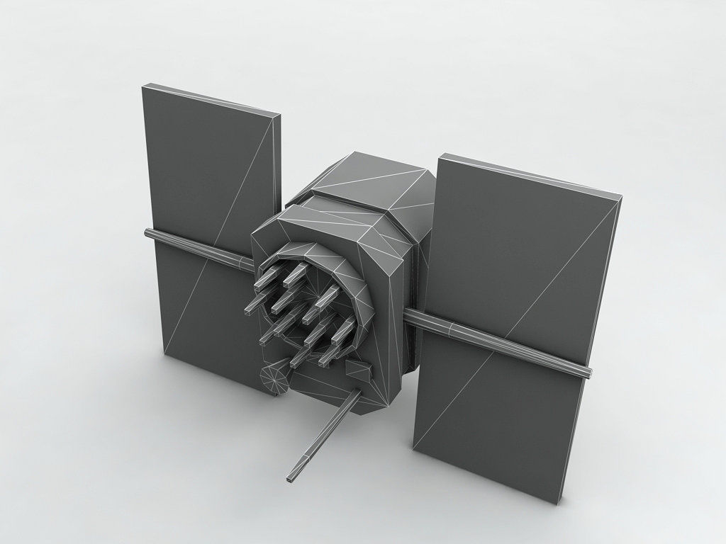 GPS Satellite Low-poly 3D model_2