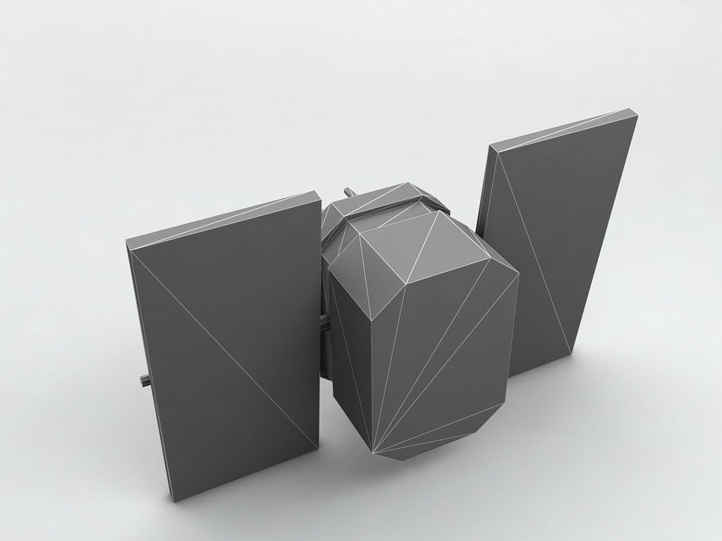GPS Satellite Low-poly 3D model_3
