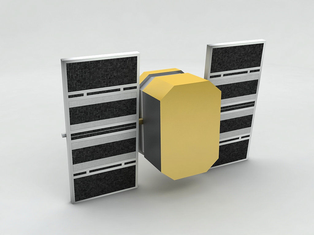 GPS Satellite Low-poly 3D model_1