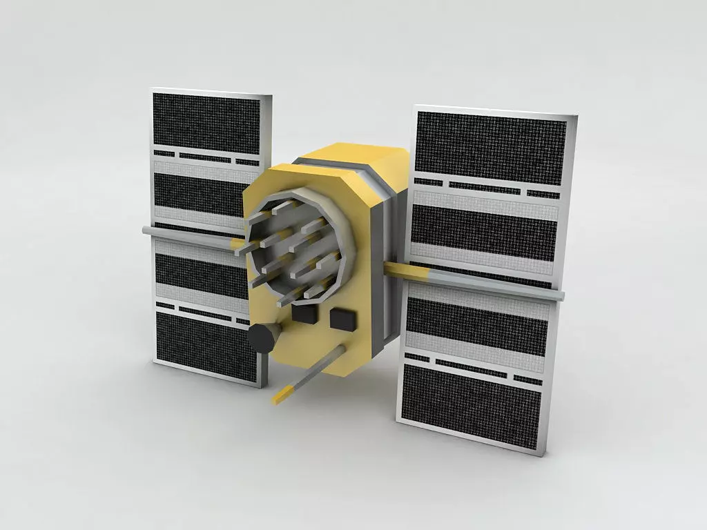 GPS Satellite Low-poly 3D model_0