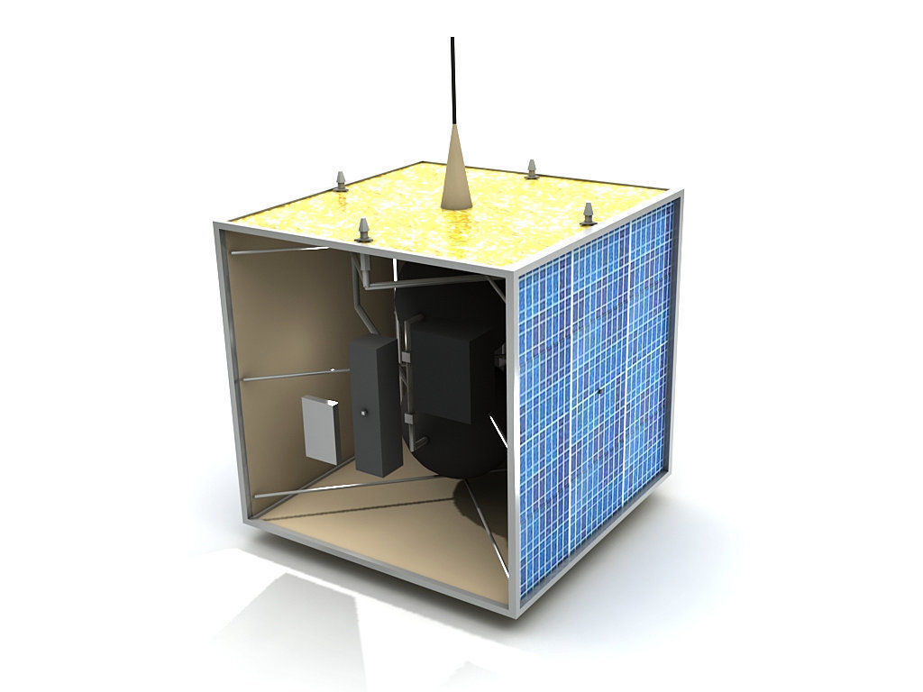  Cube Satellite Low-poly 3D model_1