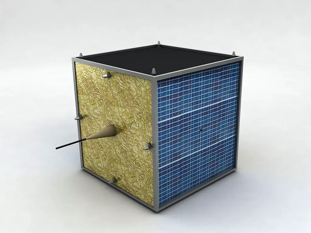  Cube Satellite Low-poly 3D model_0