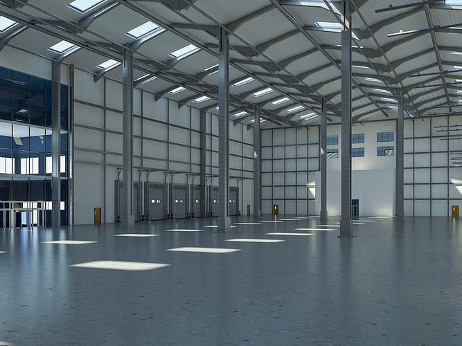 Warehouse Logistic interior and exterior 3D model 2