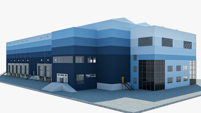 Warehouse Logistic interior and exterior 3D model 6