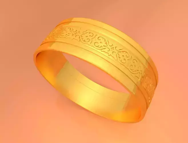 Wedding Gold Ring 3D Printing KT-WR-01
