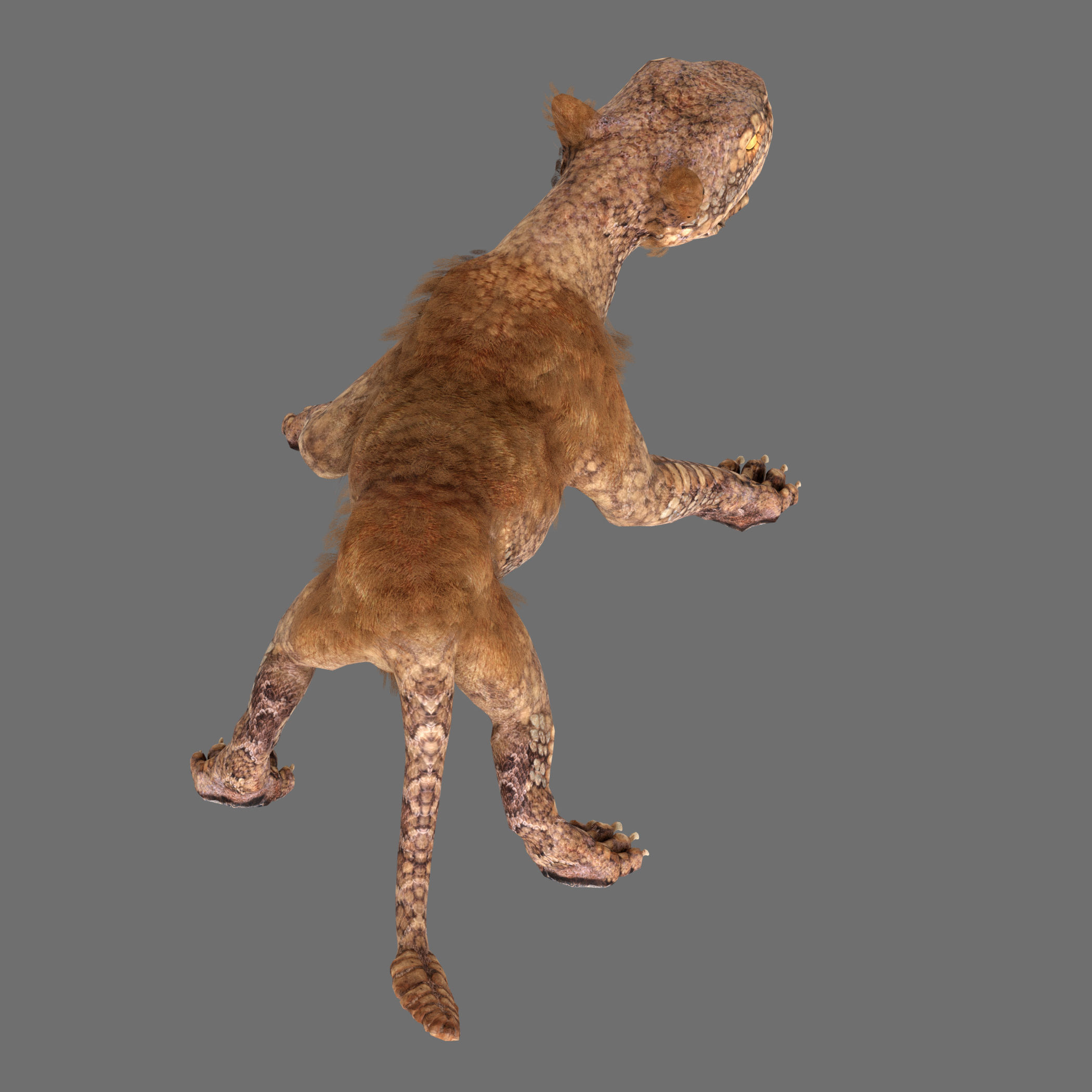 Snake Cat Monster Low-poly 3D model_7