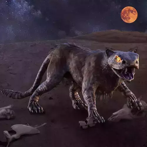Snake Cat Monster Low-poly 3D model