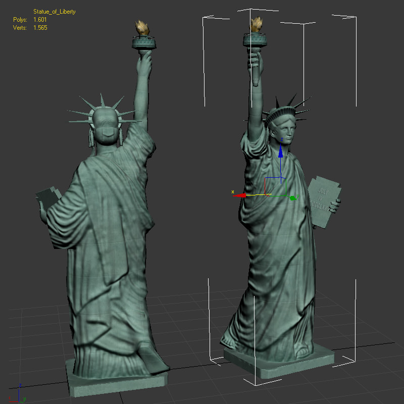 Statue of Liberty Low-poly 3D model_9